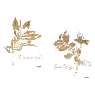 Laurel and Holly Plaque (Set of 2) For Sale