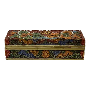 Chinese MIX Color Red Resin Lacquer Dragons Box Display Art