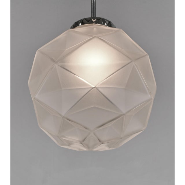 French Art Deco Pendant Light by Degue 1930 France - 2 Available For Sale - Image 9 of 14