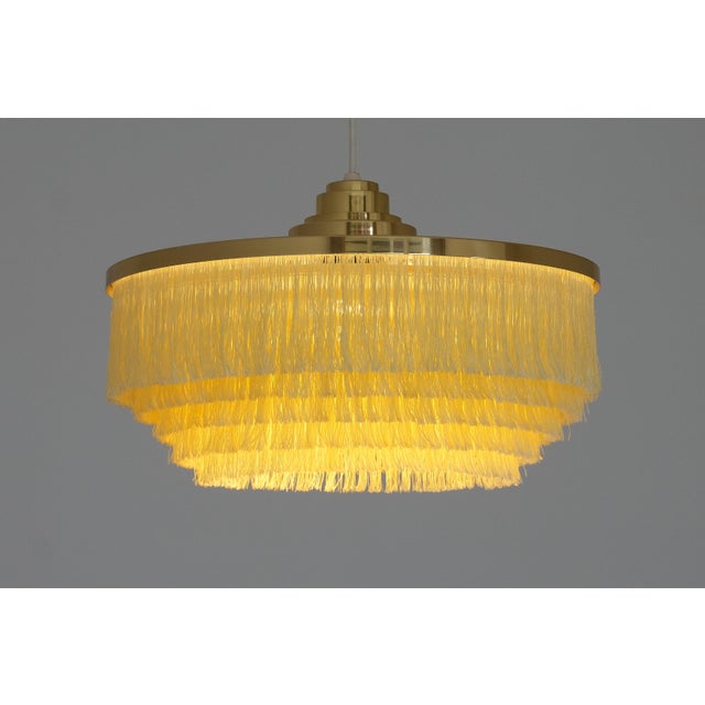 T-603 Fringe Pendant Light in Brass and Silk by Hans-Agne Jakobsson for Hans-Agne Jakobsson AB Markaryd, Sweden, 1960s For Sale - Image 4 of 13