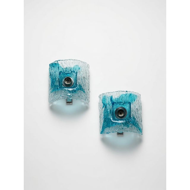 Glass Wall Lamps from Mazzega, 1970s, Set of 2 For Sale - Image 6 of 6