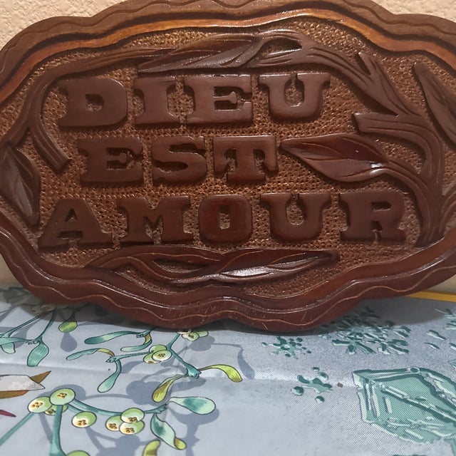Add a touch of vintage charm and spiritual inspiration to your home with this beautiful, hand-carved wooden wall plaque....