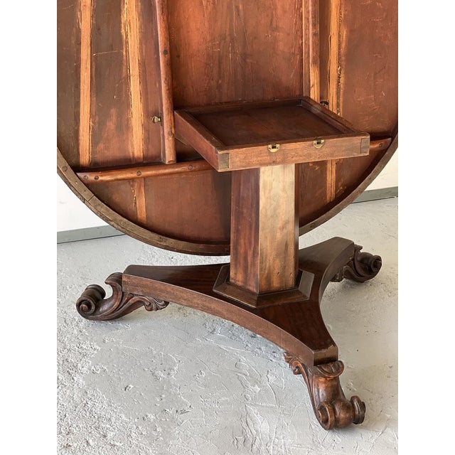 19th Century English Mahogany Dining Room Chairs and Table, 1850s, Set of 7 For Sale - Image 6 of 18