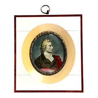 Vintage Hand-Painted Portrait Miniature For Sale