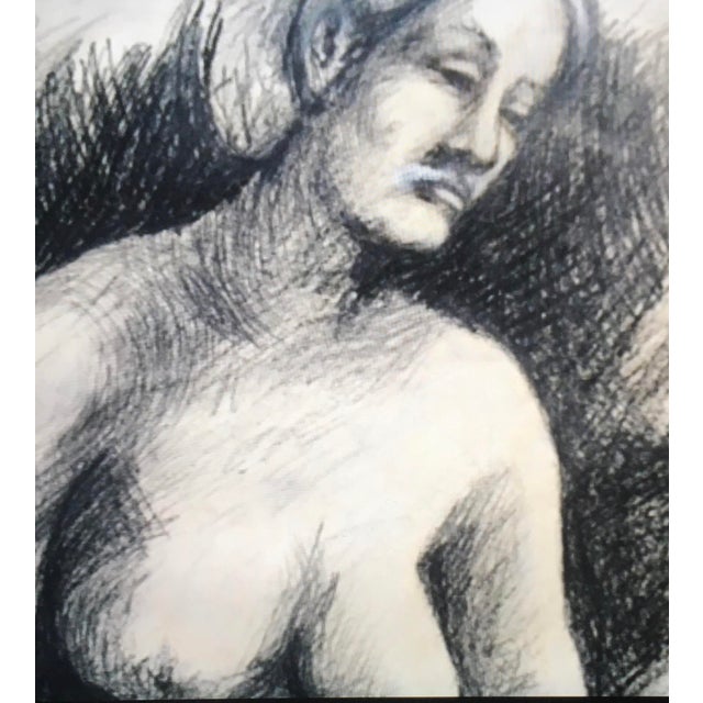 Mid-Century Modern 1960’s Signed Charcoal Nude Drawing by Listed American Artist & Poet Tad Wojnicki For Sale - Image 3 of 9