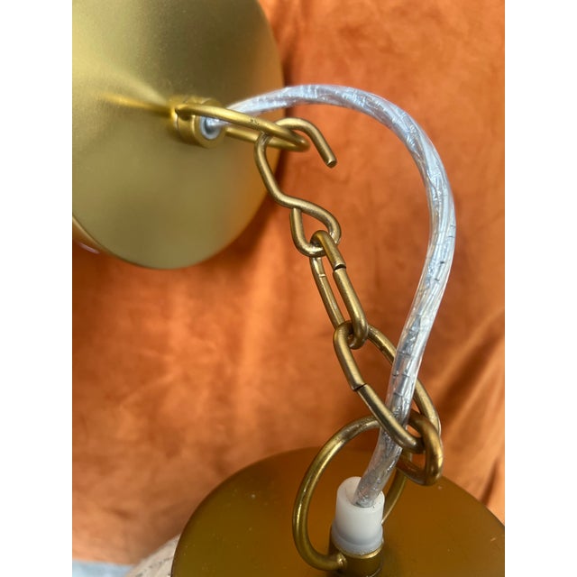 Monumental Vintage Rattan & Brass Pendant Chandelier — Sculptural Organic Modern Form, 25” For Sale - Image 17 of 18