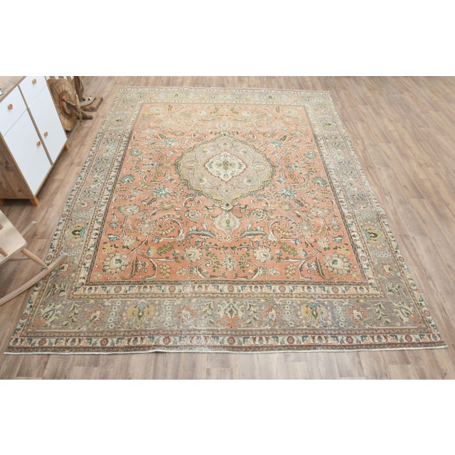 Vintage Persian Hand-Knotted vintage rug is a semi-antique vintage area rug. The '70s Eastern region of Turkey's unique...