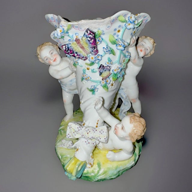 This listing is for an antique bisque porcelain compote. The compote is by Vion et Baury. It was made for the Paris...