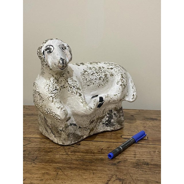 Hand Painted Sheep in Concrete, Early 20th Century For Sale - Image 11 of 14