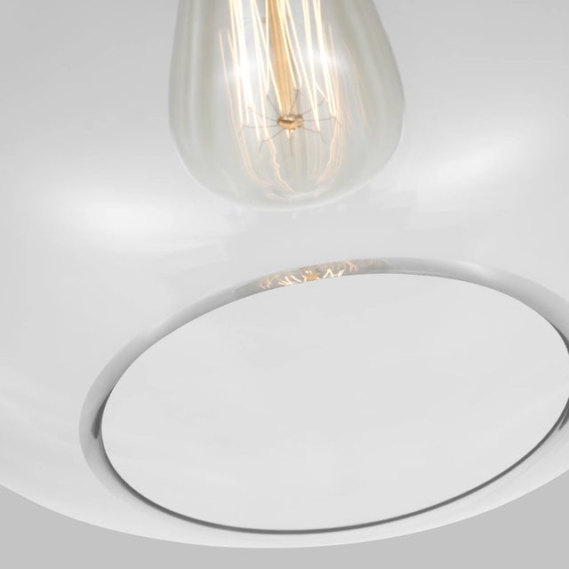 Visual Comfort Thomas O'Brien by Visual Comfort Studio Mela 1-Light Medium Pendant in Aged Iron For Sale - Image 4 of 5