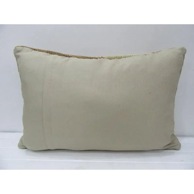 Contemporary Turkish Handmade Beige & Brown Pillow - 24ʺW × 16ʺH For Sale - Image 3 of 4