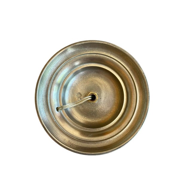 Mid 20th Century Pewter Candlestick Lamp With Original French Shade For Sale - Image 4 of 6