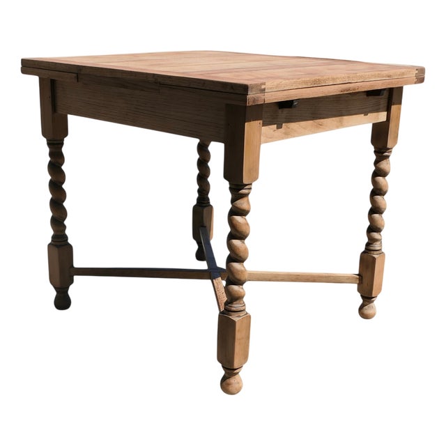 Small Golden Oak Cottage Draw Leaf Table, 1920s For Sale