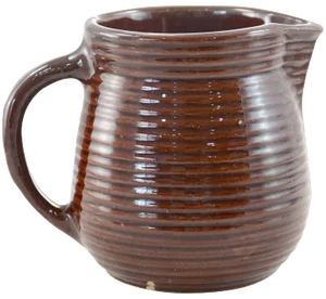 Rustic Farmhouse Ribbed Stoneware Jug