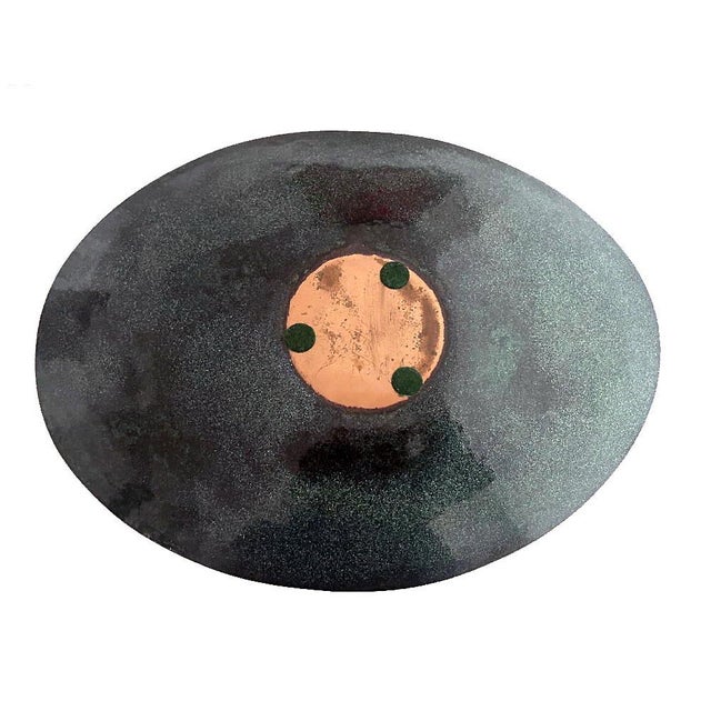 MCM 1960's Fused Enameled Oval Dish Shallow Bowl Signed Franco Bastianelli For Sale - Image 4 of 6