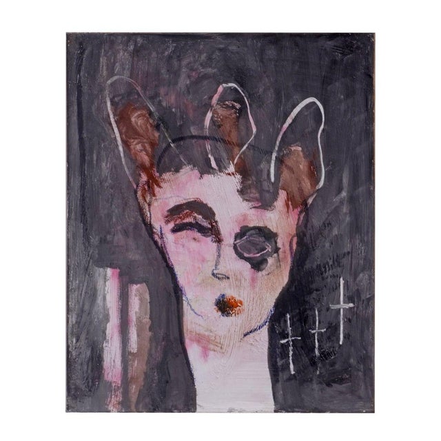 Dark Pink Tony Mose Esom Original Triptych Artwork For Sale - Image 8 of 9