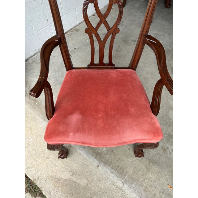 Kindel Furniture Kindel Furniture Co. Mahogany Chippendale Arm Chair For Sale - Image 4 of 9
