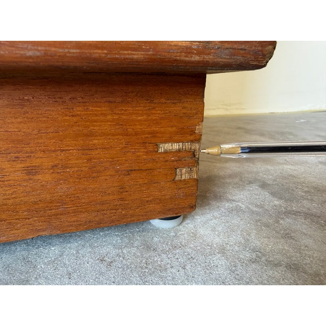 Mid Century Paneled Doors Cabinet With Green Marble-Look Top For Sale - Image 12 of 17