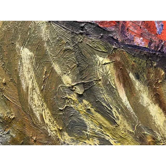 Textile Wild Horse, Abstract, Figurative Oil on Linen, Rich Bold Colors, 2012 For Sale - Image 7 of 9