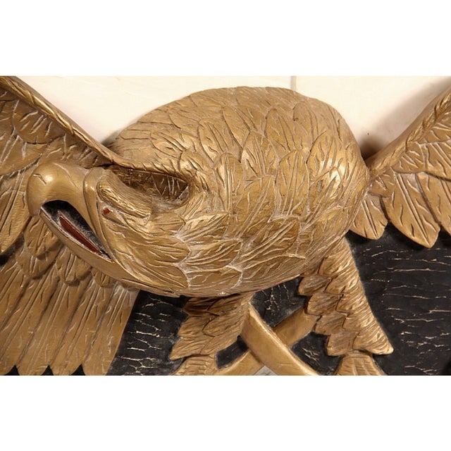 Black Mid 20th Century Maine Gilt Carved Eagle Stern Board For Sale - Image 8 of 12