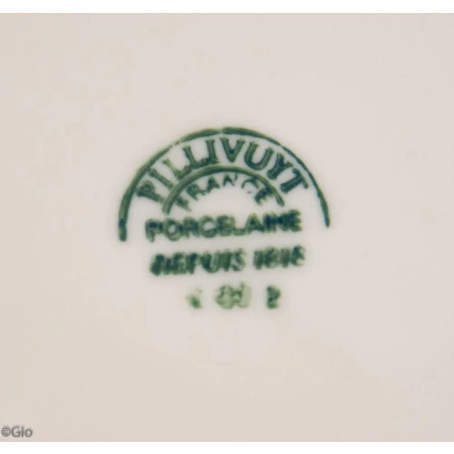 1950s Decrotive French Pillivuyt Porcelain Plate For Sale - Image 5 of 6