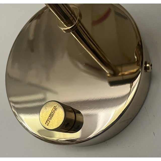 Postmodern Vintage Spanish Articulated Gold Wall Sconces by Estiluz, 1980s, Set of 2 For Sale - Image 3 of 10