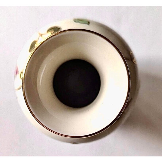 Zsolnay Porcelain Vases - Cream Color With Flowers For Sale - Image 10 of 11