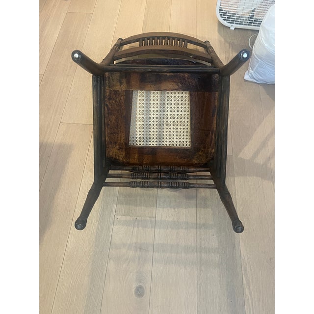 Wood Carved Lion Antique Victorian Spindle Caned Chairs For Sale - Image 7 of 12