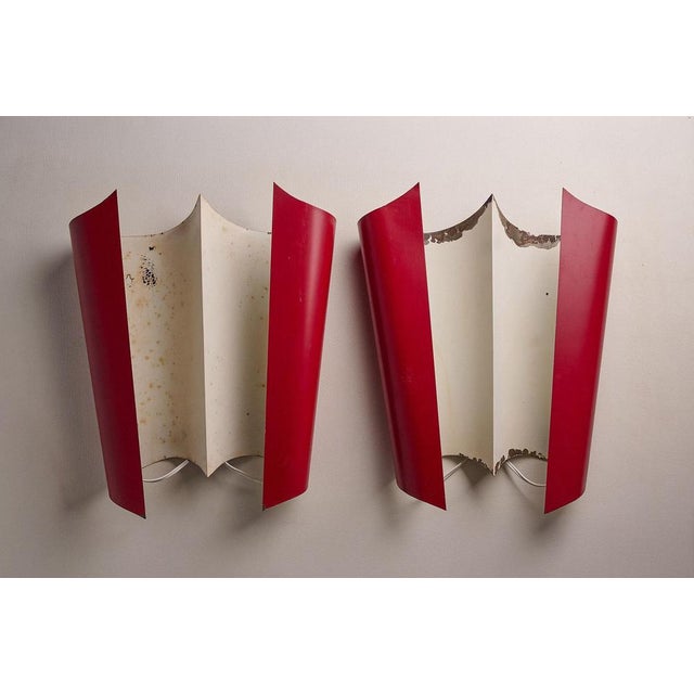 Red Metal Wall Sconce by Bruno Gatta for Stilnovo, 1950s For Sale - Image 14 of 16