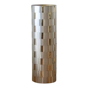 1970s Paul Evans Style Brushed Aluminum Cylindrical Tall Plant Stand