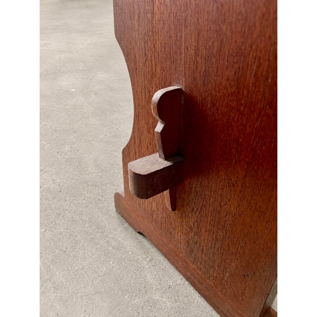 Arts & Crafts Brutalist Handcrafted Mahogany Chairs, 1970s, Set of 2 For Sale - Image 9 of 12
