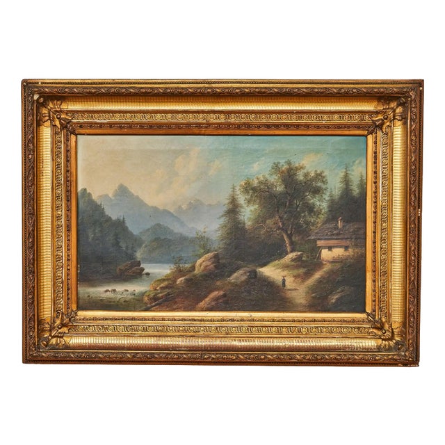 Edouard Boehm (18301890) Mountain Landscape with Cottage For Sale