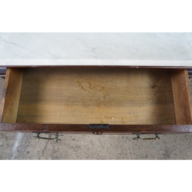 Antique Victorian Eastlake Walnut Burl Marble Washstand Chest Cabinet Stand For Sale - Image 16 of 18