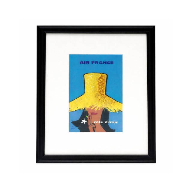 Vintage Air France Côte D’Azur Framed Postcard French Riviera Travel Art For Sale - Image 9 of 9