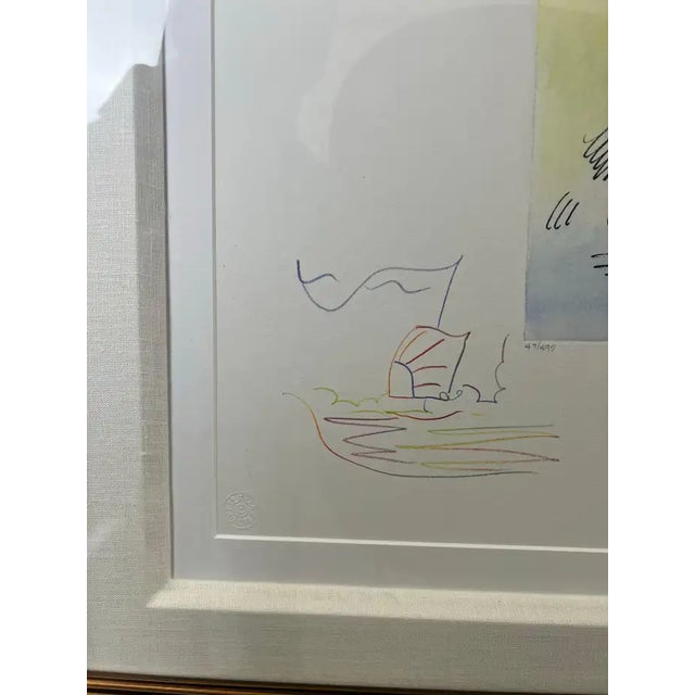 American Peter Max Umbrella Man III (Angel With Heart/Sailboat) Hand Colored Etching 2018 2018 For Sale - Image 3 of 13