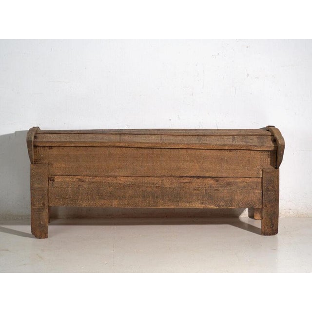 Brown Antique Primitive Storage Bench in Wood, Central Europe, 1850 For Sale - Image 8 of 13