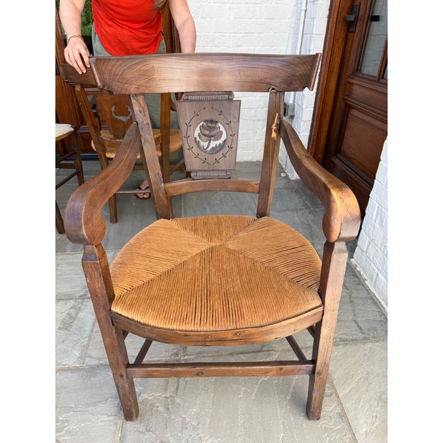 Set of 7 Antique Directoire Chairs For Sale - Image 9 of 14