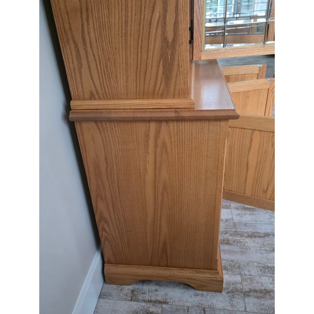 Camel Hunt Country Oak Hutch & Buffet Cabinet For Sale - Image 8 of 12