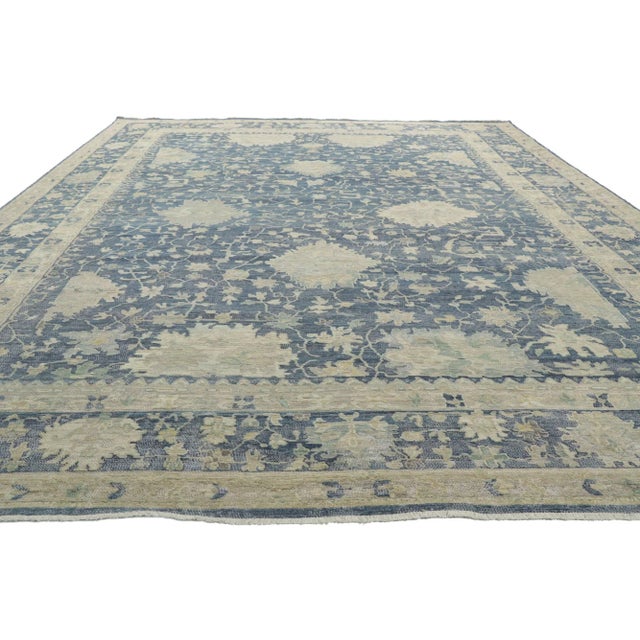 Modern Vintage Modern Blue Distressed Rug - 09'08 X 13'09 For Sale - Image 3 of 9