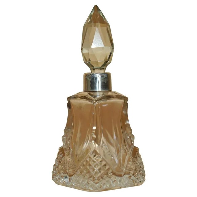 Antique Sterling Silver Perfume Bottle in Cut Crystal from Henry Perkins & Sons, 1905 For Sale - Image 11 of 11