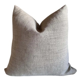 French Linen Pillow With Down Insert in Natural For Sale