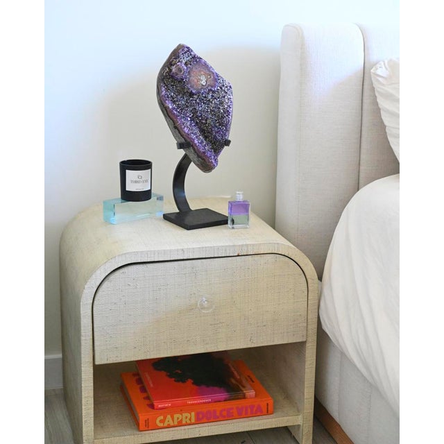 XL Amethyst Geode on Stand 16lbs Comes with an amethyst crystal collectors card. You will receive the exact crystal shown....