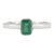 Emerald Bezel Set Solitaire Ring in 925 Sterling Silver - Size 7.5 For Sale