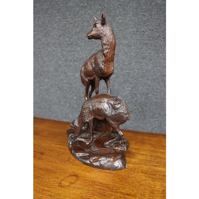 Black Forest Carved Deer Sculpture For Sale - Image 12 of 12