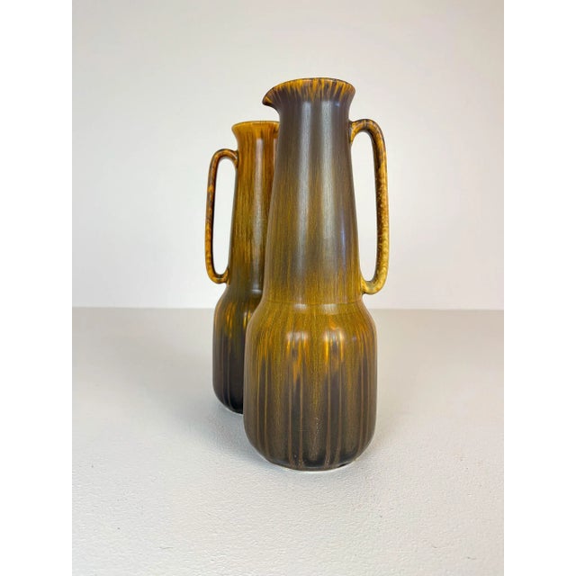 1950s Large Mid-Century Swedish Ceramic Vases by Gunnar Nylund for Rörstrand, Set of 2 For Sale - Image 5 of 15