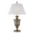 Chapman & Myers by Visual Comfort Signature Classical Urn Form Medium Table Lamp in Antique Nickel with Silk Pleat Shade For Sale