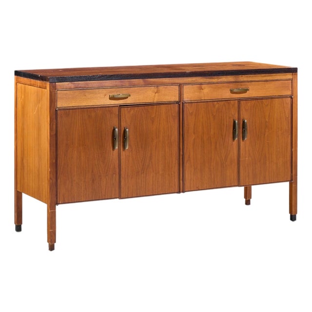 Kipp Stewart for Calvin Mid Century Ebonized Teak Credenza For Sale