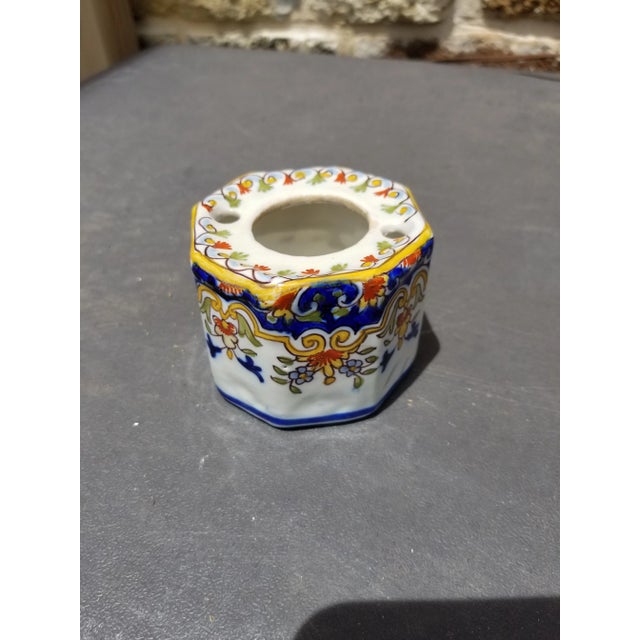 Antique French Faience Ink Pot For Sale - Image 4 of 5