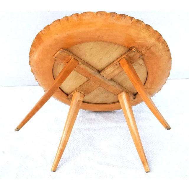 Baple Coffee Table and Blue Mirrored Glass from School of Turin, Italy, 1950s For Sale - Image 3 of 4