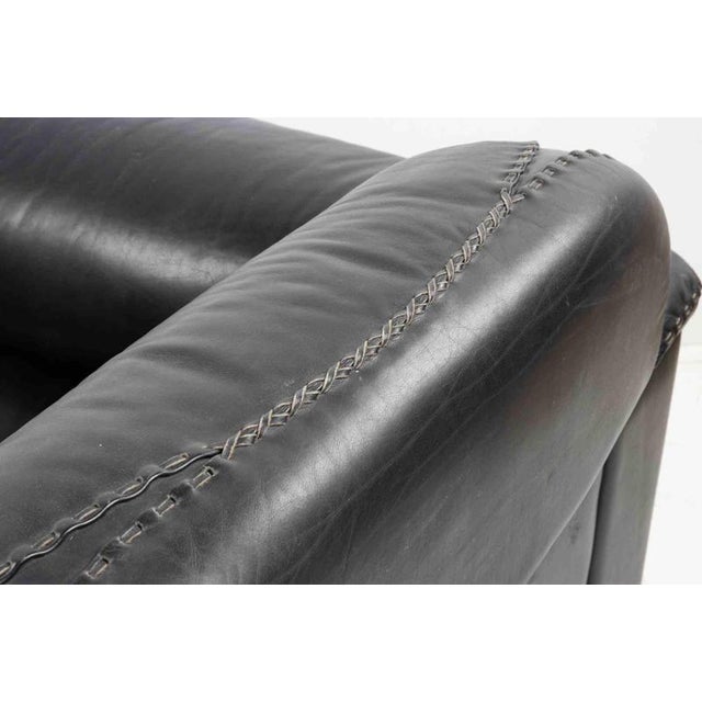 Black Set of Black Leather DS-110 Armchairs from De Sede, 1970s For Sale - Image 8 of 9